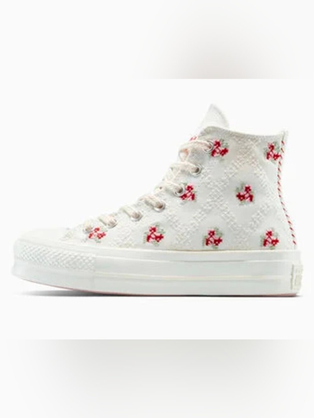 Chuck Taylor All Star Lift Platform Rose Cross Stitch women size 5